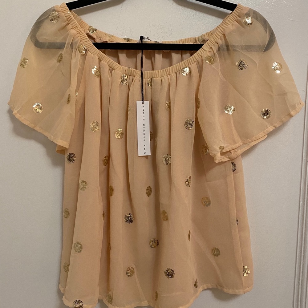 Off the shoulder pink blouse